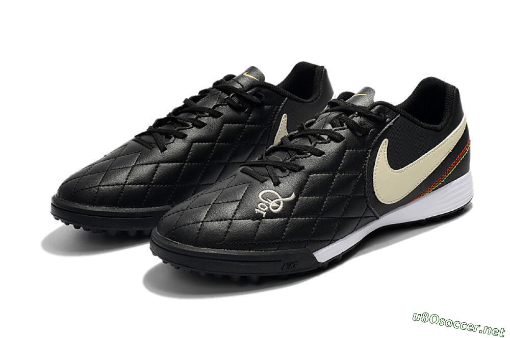 Men's Nike Tiempox Finale 10R TF Football Shoes - Black/Beige/White 5