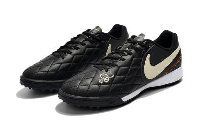 Men's Nike Tiempox Finale 10R TF Football Shoes - Black/Beige/White