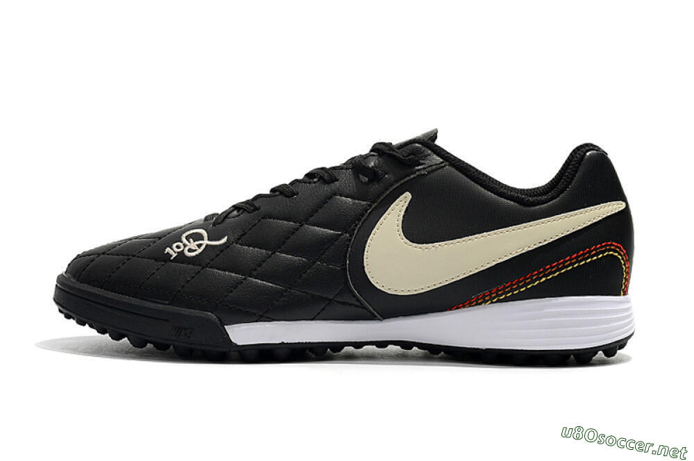 Men's Nike Tiempox Finale 10R TF Football Shoes - Black/Beige/White 0