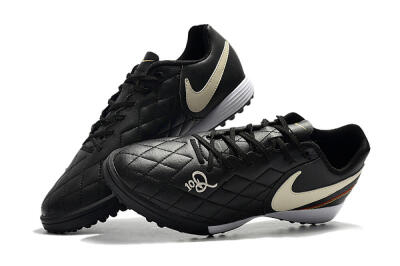 Men's Nike Tiempox Finale 10R TF Football Shoes - Black/Beige/White
