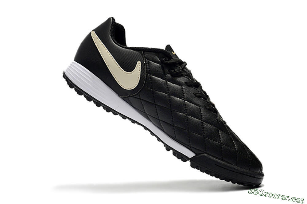 Men's Nike Tiempox Finale 10R TF Football Shoes - Black/Beige/White 7