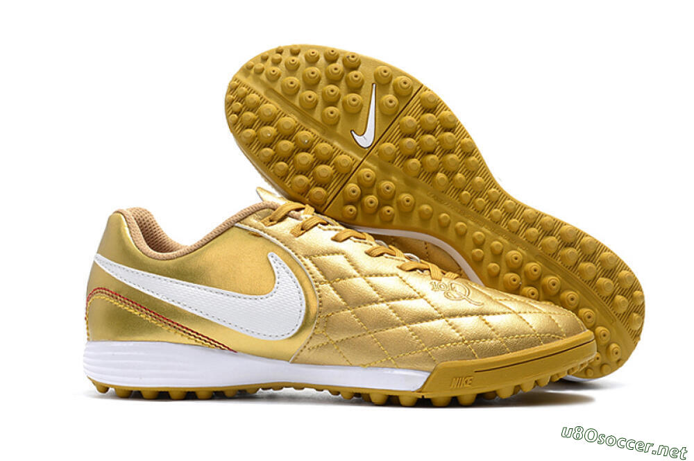 Men's Nike Tiempox Finale 10R TF Football Shoes - Gold/White 2