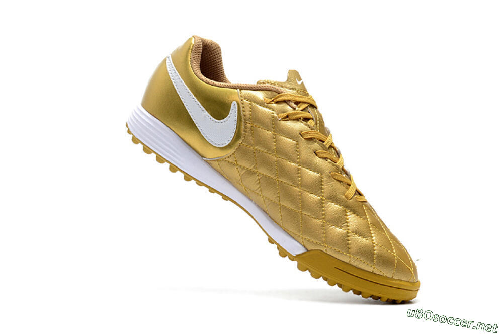 Men's Nike Tiempox Finale 10R TF Football Shoes - Gold/White 7
