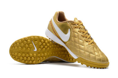 Men's Nike Tiempox Finale 10R TF Football Shoes - Gold/White