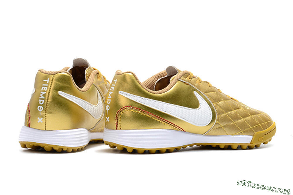 Men's Nike Tiempox Finale 10R TF Football Shoes - Gold/White 9