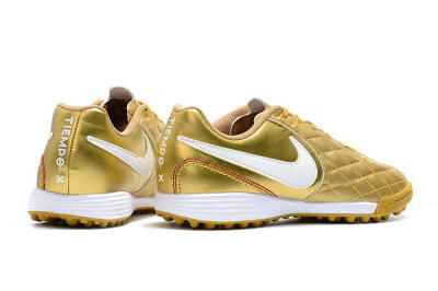Men's Nike Tiempox Finale 10R TF Football Shoes - Gold/White