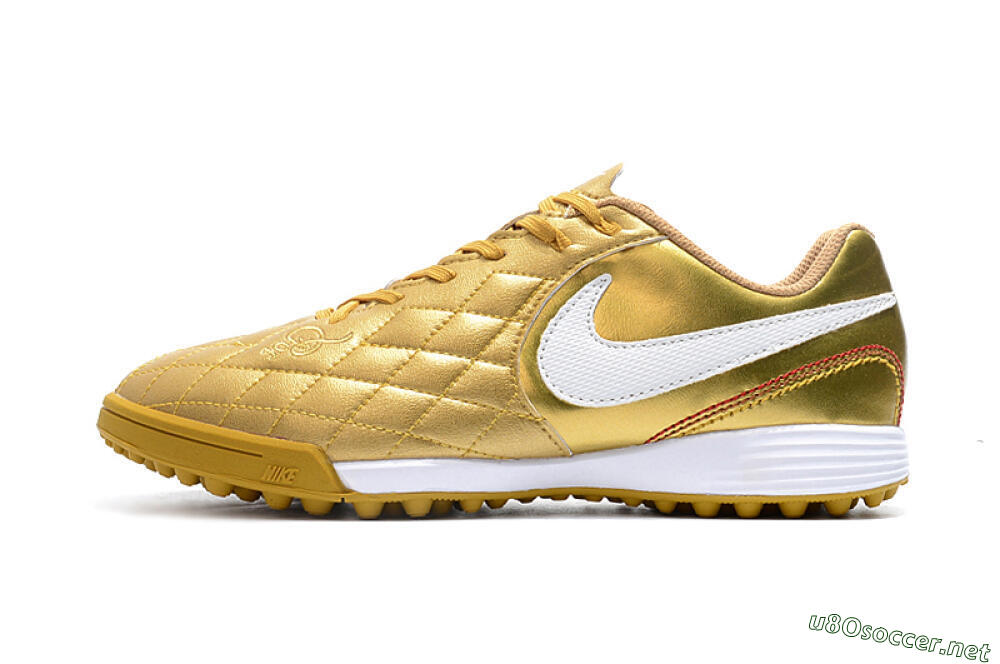 Men's Nike Tiempox Finale 10R TF Football Shoes - Gold/White 0