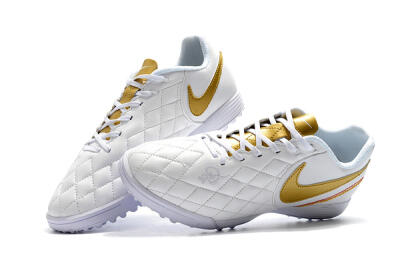 Men's Nike Tiempox Finale 10R TF Football Shoes - White/Gold/Red
