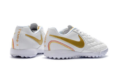 Men's Nike Tiempox Finale 10R TF Football Shoes - White/Gold/Red