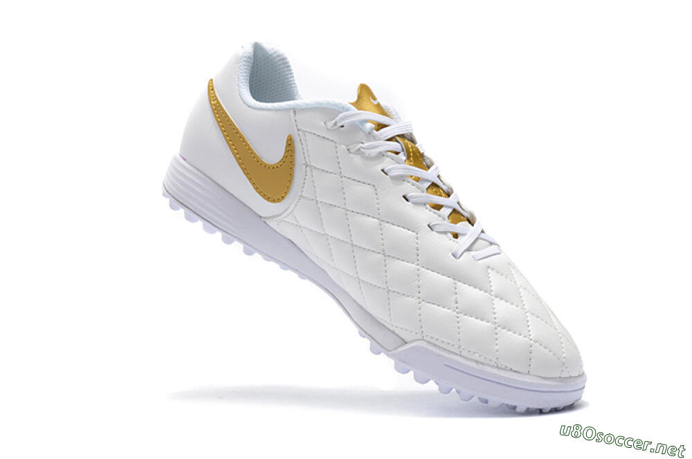 Men's Nike Tiempox Finale 10R TF Football Shoes - White/Gold/Red 7