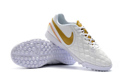 Men's Nike Tiempox Finale 10R TF Football Shoes - White/Gold/Red