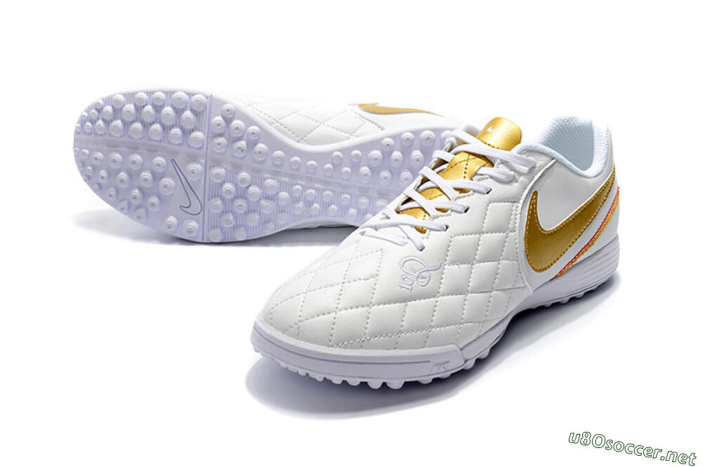 Men's Nike Tiempox Finale 10R TF Football Shoes - White/Gold/Red 3