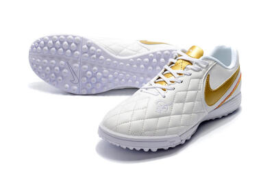 Men's Nike Tiempox Finale 10R TF Football Shoes - White/Gold/Red