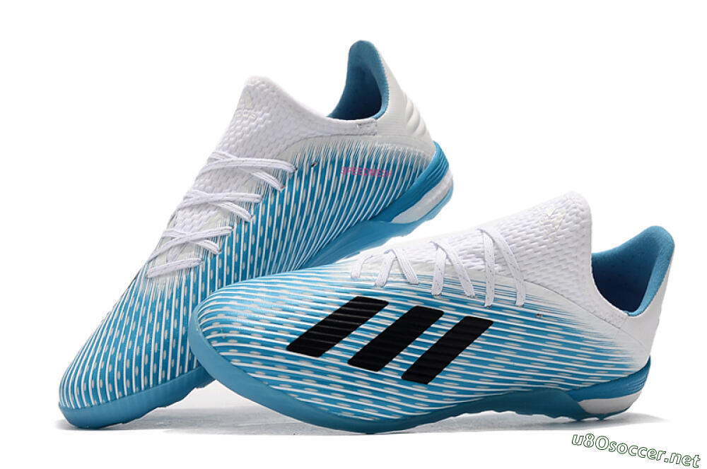 Men's Adidas X 19.1 IC Football Shoes - Blue/Black/White 6