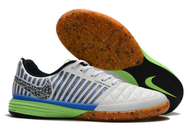 Men's Nike Lunar Gato 2 IC Football Shoes - White/Black/Blue/Yellow