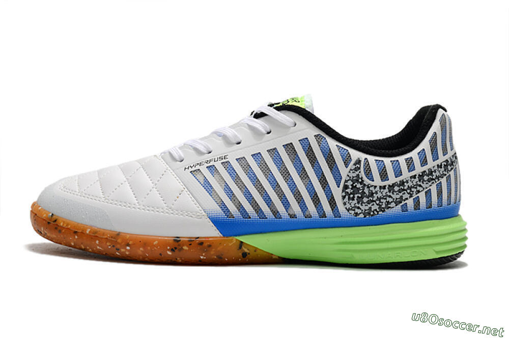 Men's Nike Lunar Gato 2 IC Football Shoes - White/Black/Blue/Yellow 0