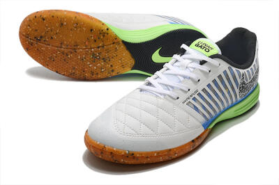 Men's Nike Lunar Gato 2 IC Football Shoes - White/Black/Blue/Yellow