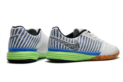 Men's Nike Lunar Gato 2 IC Football Shoes - White/Black/Blue/Yellow