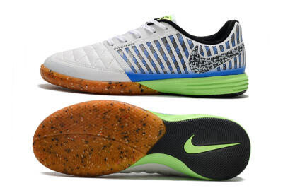 Men's Nike Lunar Gato 2 IC Football Shoes - White/Black/Blue/Yellow
