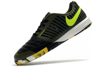 Men's Nike Lunar Gato 2 IC Football Shoes - Black/Green/Yellow