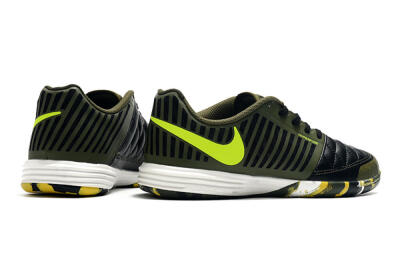Men's Nike Lunar Gato 2 IC Football Shoes - Black/Green/Yellow