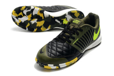 Men's Nike Lunar Gato 2 IC Football Shoes - Black/Green/Yellow