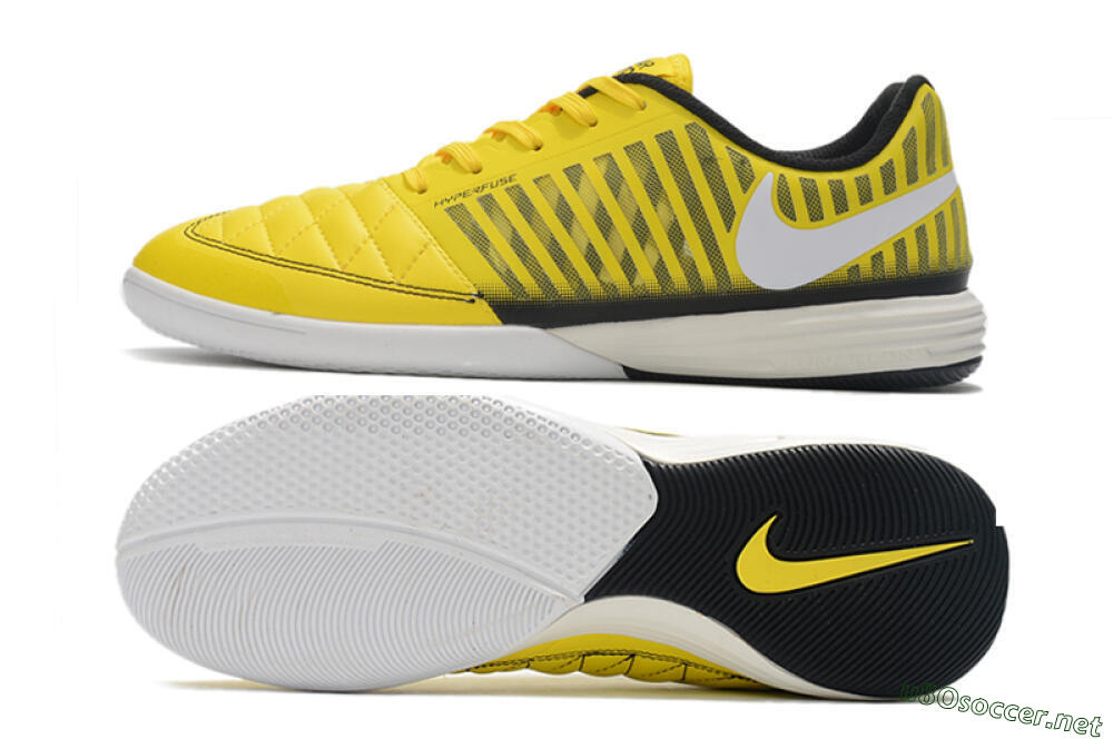 Men's Nike Lunar Gato 2 IC Football Shoes - Yellow/Black/White 1