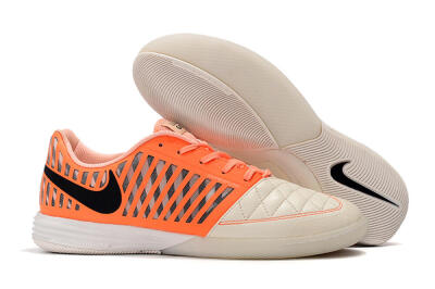 Men's Nike Lunar Gato 2 IC Football Shoes - White/Orange/Black
