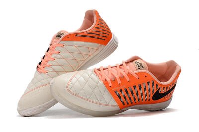 Men's Nike Lunar Gato 2 IC Football Shoes - White/Orange/Black