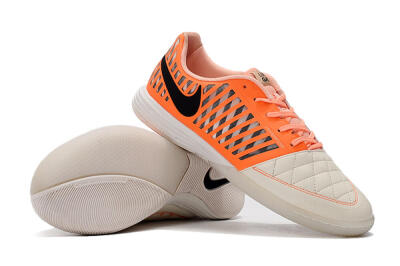 Men's Nike Lunar Gato 2 IC Football Shoes - White/Orange/Black