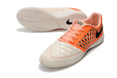 Men's Nike Lunar Gato 2 IC Football Shoes - White/Orange/Black