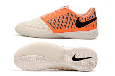 Men's Nike Lunar Gato 2 IC Football Shoes - White/Orange/Black