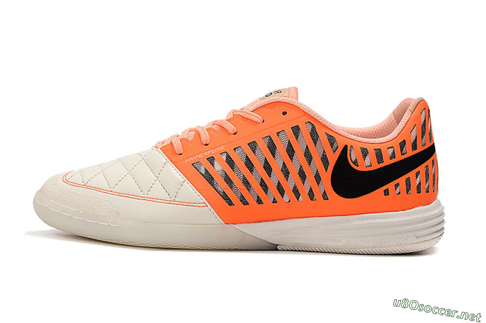 Men's Nike Lunar Gato 2 IC Football Shoes - White/Orange/Black 0