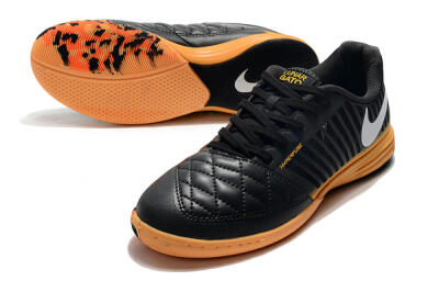 Men's Nike Lunar Gato 2 IC Football Shoes - Black/White/Brown