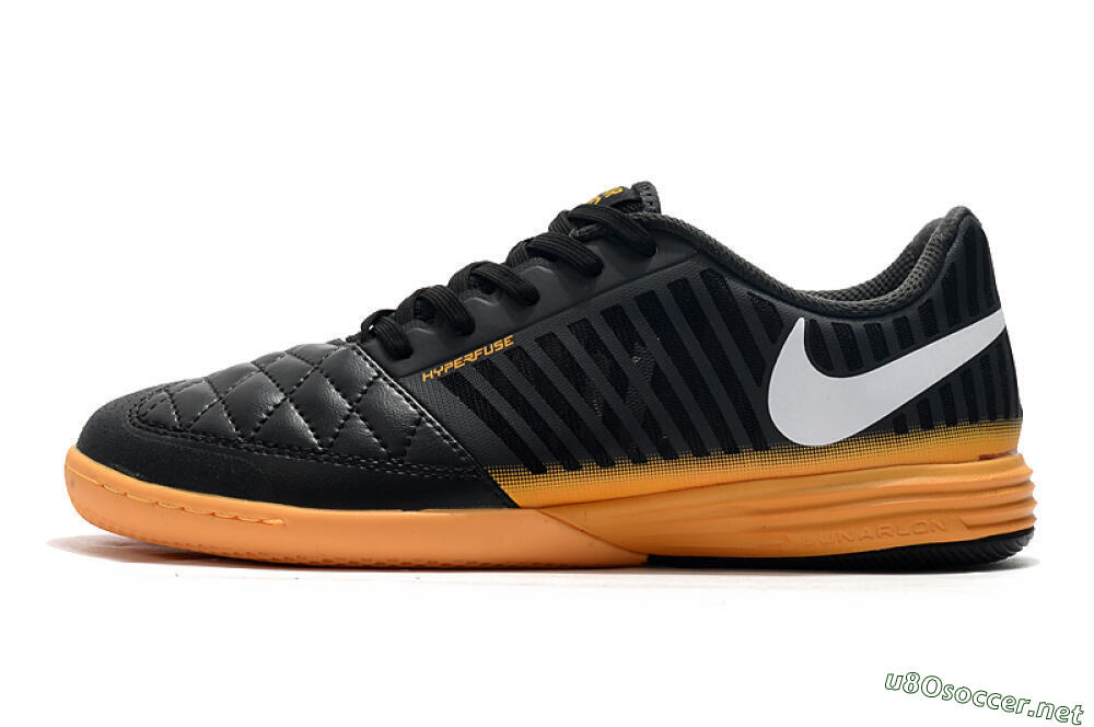 Men's Nike Lunar Gato 2 IC Football Shoes - Black/White/Brown 0