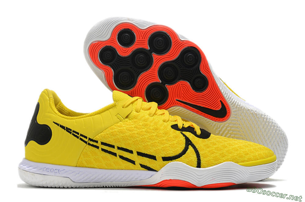 Men's Nike React Gato IC Football Shoes - Yellow/Black/White 2