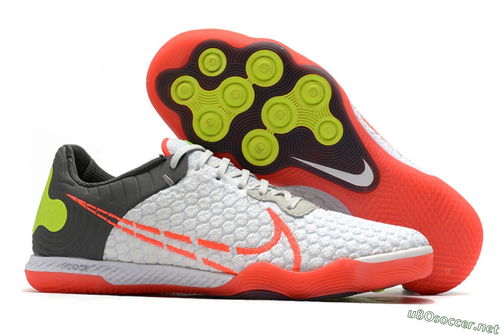 Men's Nike React Gato IC Football Shoes - White/Red/Yellow/Grey 2