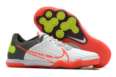 Men's Nike React Gato IC Football Shoes - White/Red/Yellow/Grey