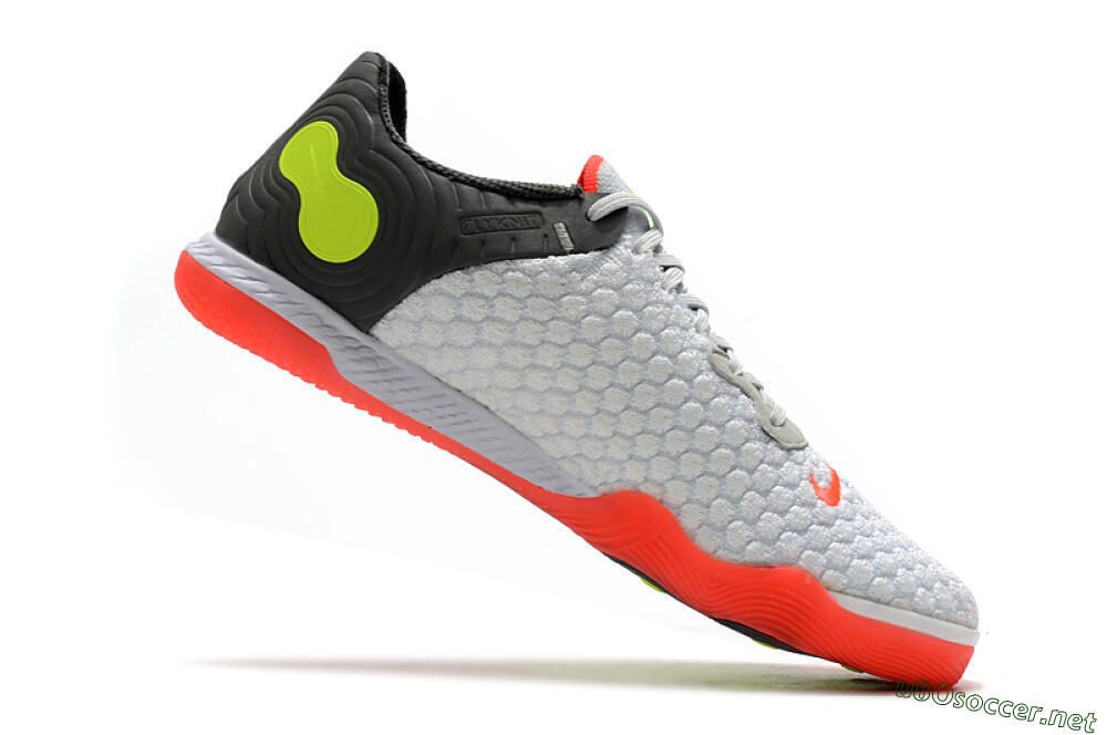 Men's Nike React Gato IC Football Shoes - White/Red/Yellow/Grey 4