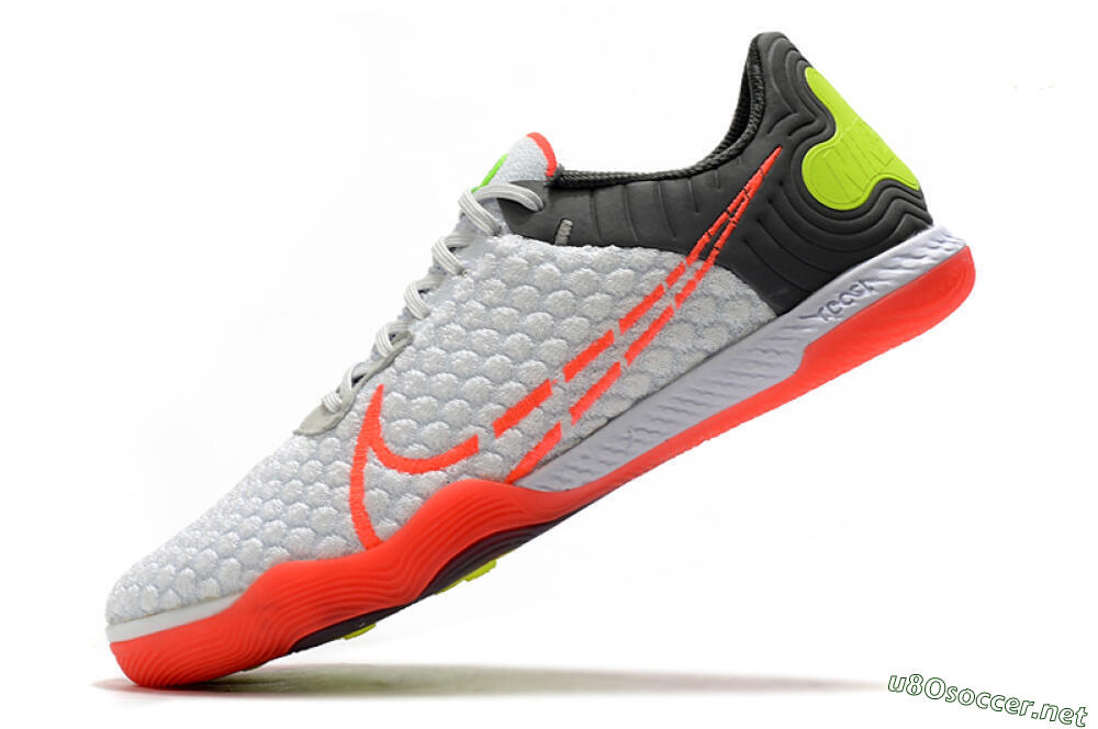 Men's Nike React Gato IC Football Shoes - White/Red/Yellow/Grey 5