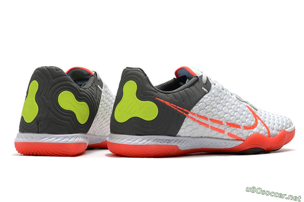 Men's Nike React Gato IC Football Shoes - White/Red/Yellow/Grey 6