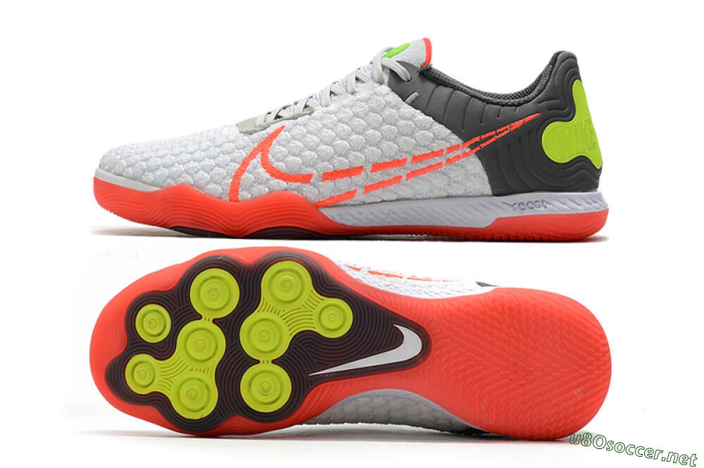 Men's Nike React Gato IC Football Shoes - White/Red/Yellow/Grey 1