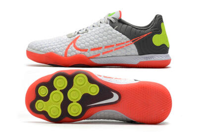 Men's Nike React Gato IC Football Shoes - White/Red/Yellow/Grey
