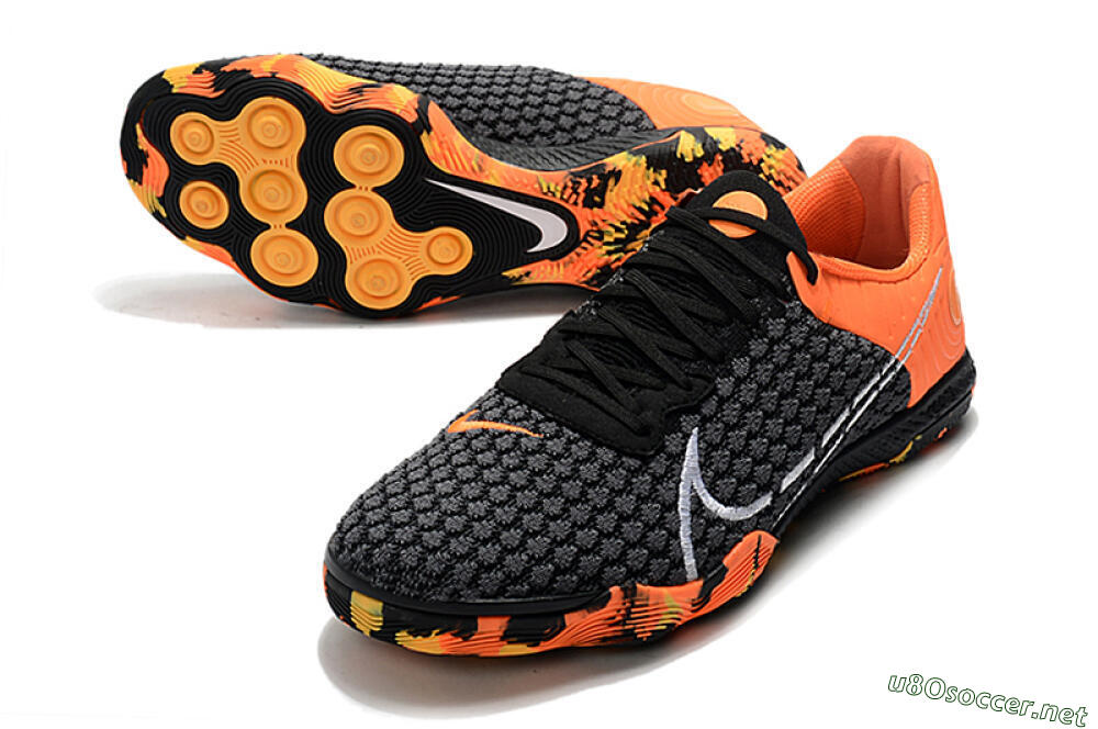 Men's Nike React Gato IC Football Shoes - Black/Red/White 3