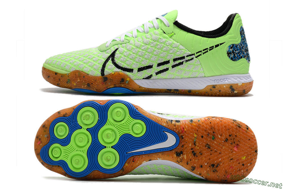 Men's Nike React Gato IC Football Shoes - Green/White/Black 1
