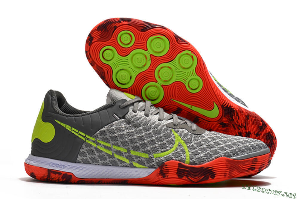 Men's Nike React Gato IC Football Shoes - Grey/Red/Yellow 2