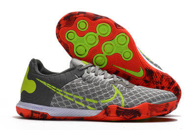 Men's Nike React Gato IC Football Shoes - Grey/Red/Yellow