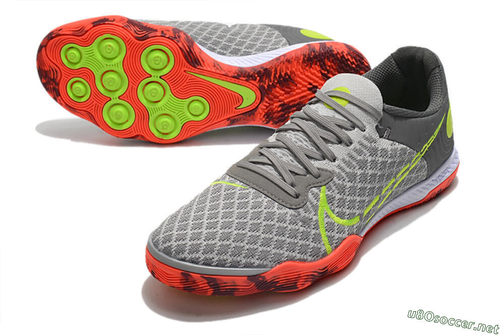 Men's Nike React Gato IC Football Shoes - Grey/Red/Yellow 3