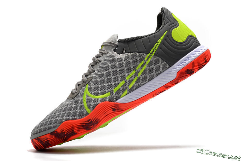 Men's Nike React Gato IC Football Shoes - Grey/Red/Yellow 5