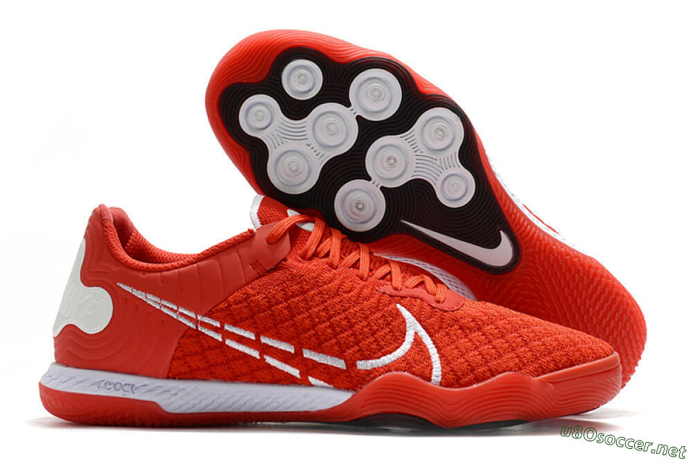 Men's Nike React Gato IC Football Shoes - Red/Whtie/Black 2